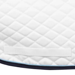 TuffRider Basic All Purpose Pad With Trim And Piping -Weatherbeeta Shop 100558 JPC TuffRider.Basic .AllPurpose.Saddle.Pad .Trim Piping White.Navy .LightBlue GirthStrap