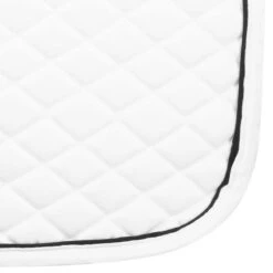 TuffRider Basic All Purpose Pad With Trim And Piping -Weatherbeeta Shop 100558 JPC TuffRider.Basic .AllPurpose.Saddle.Pad .Trim Piping White.White .Black CloseUp