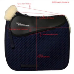 ThinLine Woven Wool Square Dressage Saddle Pad -Weatherbeeta Shop 3330 navy sizing