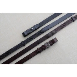 Black Oak By KL Select Pebble Grip Reins With Stops